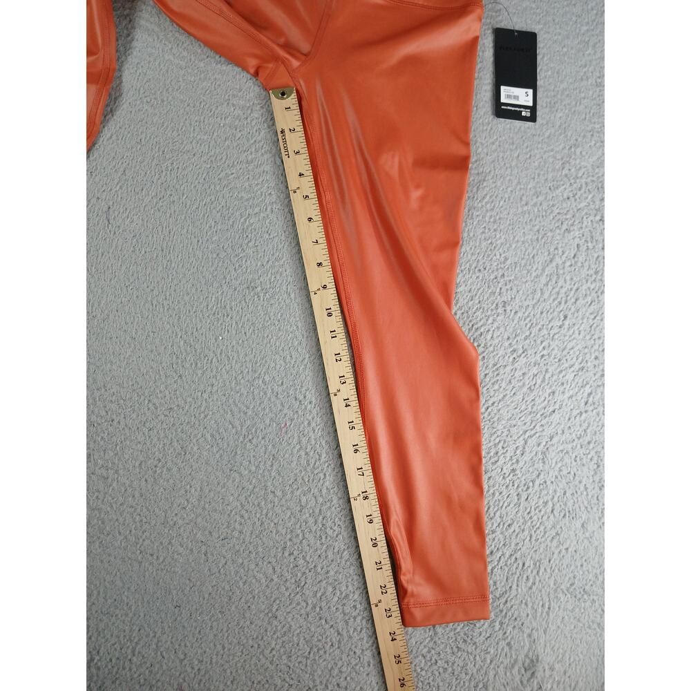 90 Degree By Reflex Leggings Womens Small Orange Stretch Shine Athletic NWT - Picture 5 of 8